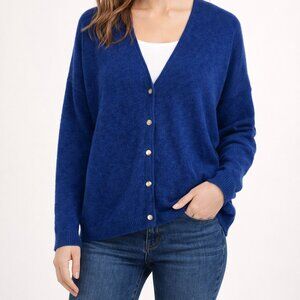 Snowlotus Womens 38 100% Cashmere Button Cardigan V-neck Raglan